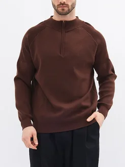 Свитер - поло полузамок на молнии с воротником